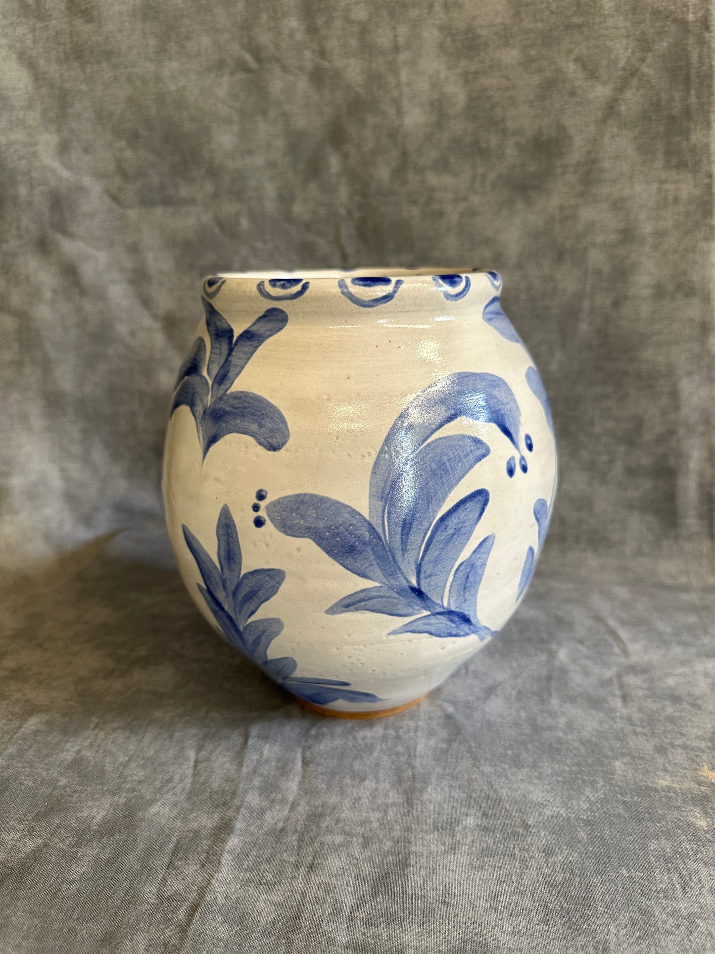 Blue and White Floral Vase