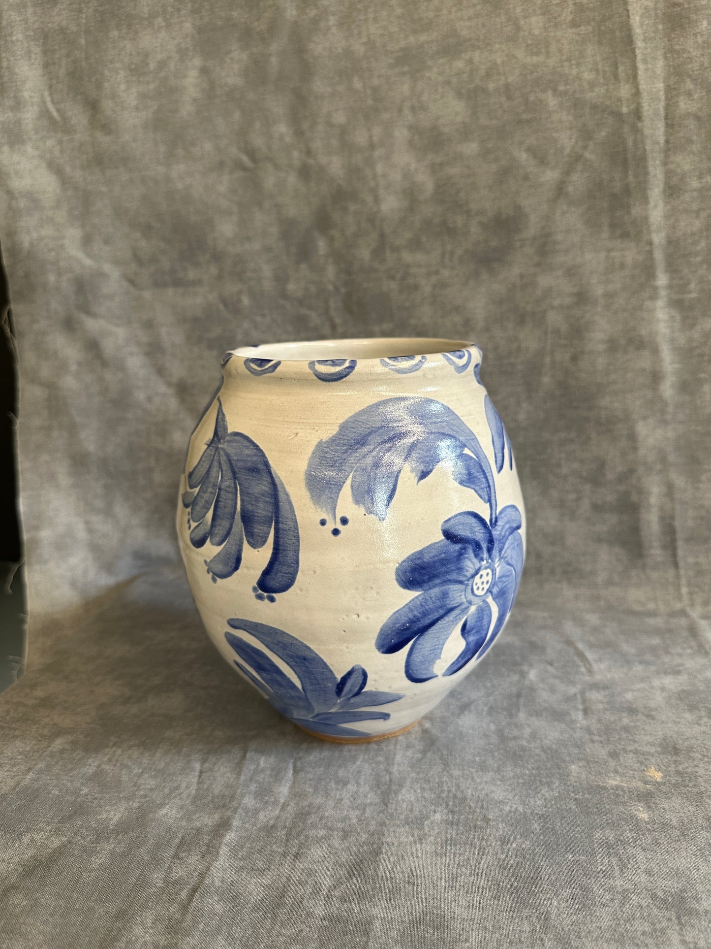 Blue and White Floral Vase