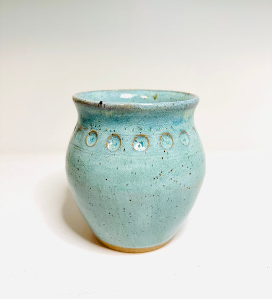 Blue Dimpled Vase