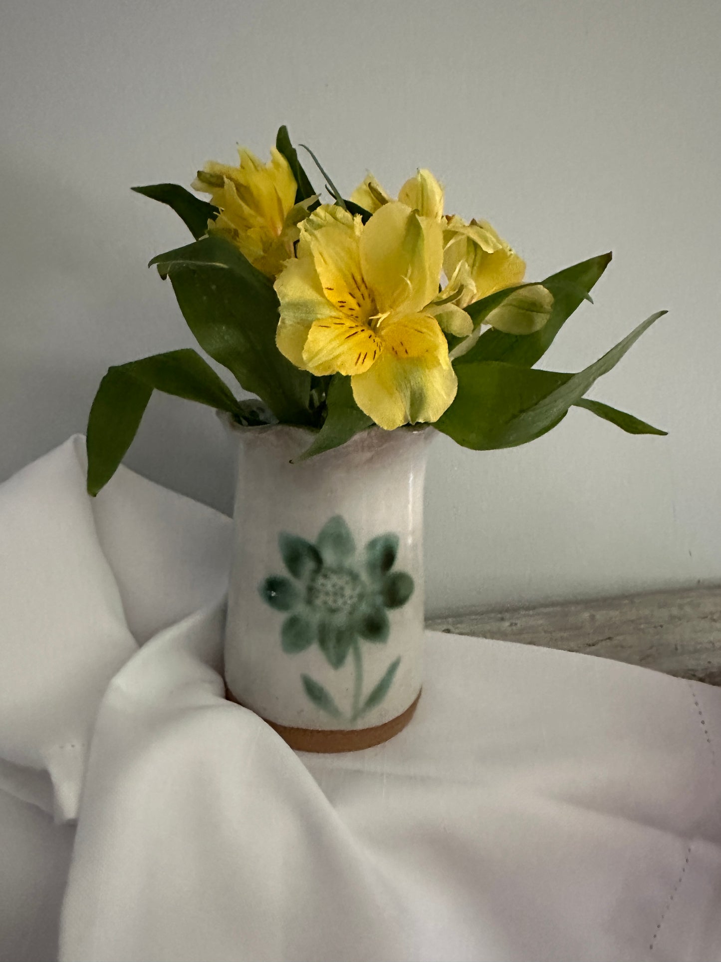 Small-Bloom Vase with Copper Washed Florals